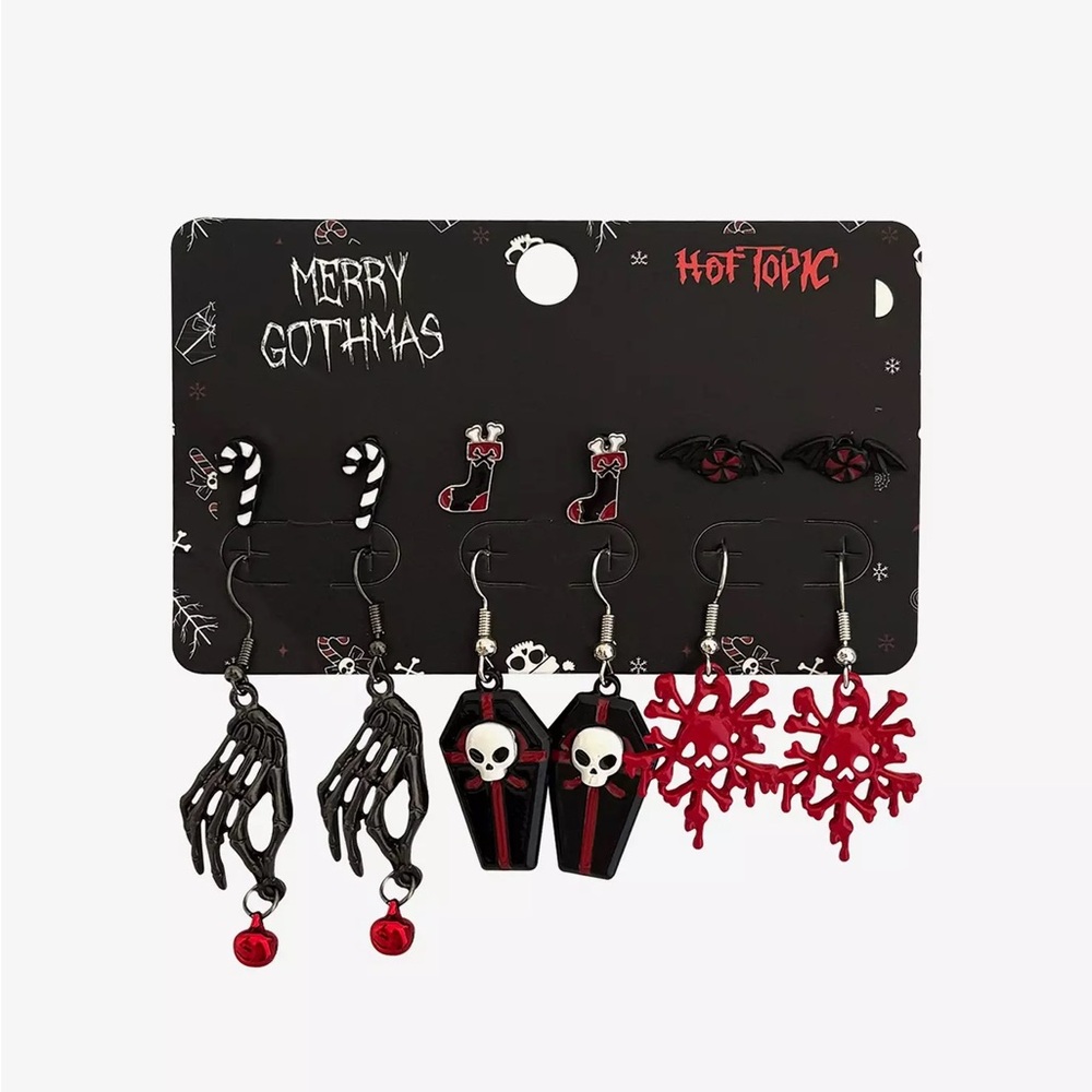 Gothmas Coffin Snowflake Stocking Earring Set‎ Hot Topic Christmas
